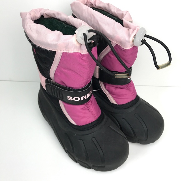 SOREL Youth KIDS Pink Rose GLITTER Tivoli WATERPROOF WINTER BOOTS Girls US 2 3 7
